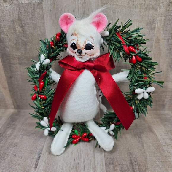 Annalee Evergreen Mouse Christmas Wreath 2017 Holiday Decor - Picture 1 of 5